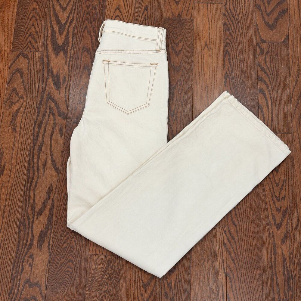 {Joe’s} ecru high-rise wide-leg jeans, 27